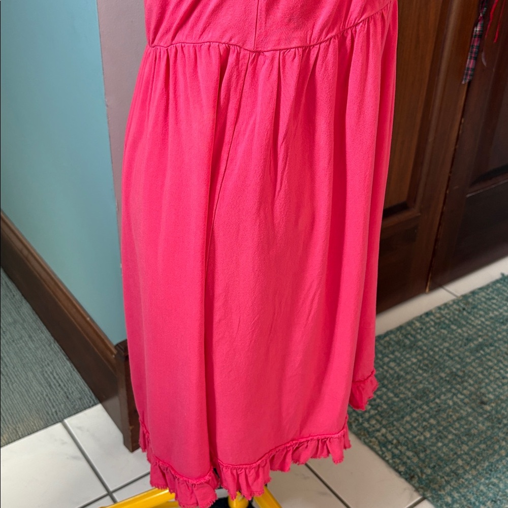 Altar’d State  Sundress  sleeveless scoop neck/lace trim Coral color full skirt - Picture 7 of 12